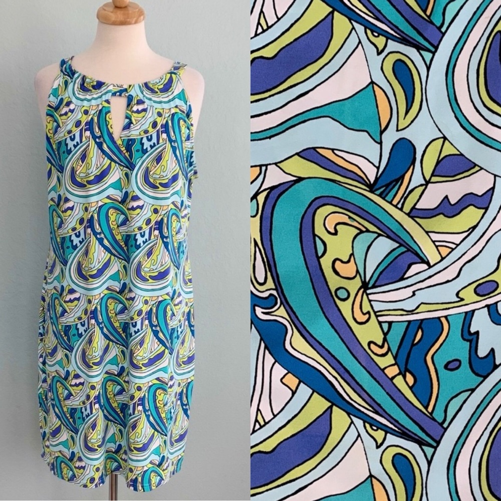 Lulu-B Paisley Print Halter Tank Dress